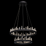 Люстра с двумя кольцами черного цвета с хрустальными элементами QUARTZ CRYSTAL варинант исполнения - 3 | Loft Concept в Воронеже