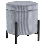 Серо-голубой пуф на черных ножках SANJAY варинант исполнения - 1 | Loft Concept в Воронеже