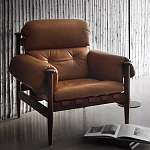 Кресло с деревянным каркасом и обивкой из натуральной кожи Medieval Furniture варинант исполнения - 1 | Loft Concept в Воронеже