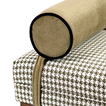 Банкетка Banquette PIED DE POULE с принтом гусиная лапка и бежевыми подлокотниками  варинант исполнения - 1 | Loft Concept в Воронеже