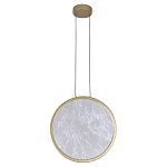 Светодиодный подвесной светильник круглой формы с металлической рамой золотого цвета Marble Glow 47 варинант исполнения - 2 | Loft Concept в Воронеже