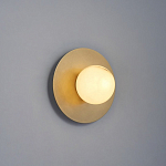 Бра круглое с плафоном из натурального камня на латунном основании Cryptocrystalline Stone варинант исполнения - 7 | Loft Concept в Воронеже