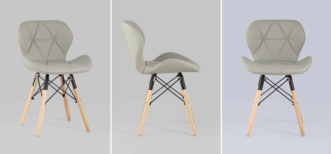 Стул Jeroen Chair Серая Экокожа Стул Jeroen Chair Серая Экокожа - Loft-Concept в Воронеже