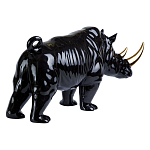 Статуэтка черный носорог с золотыми рогами Golden Horned Black Rhino варинант исполнения - 3 | Loft Concept в Воронеже
