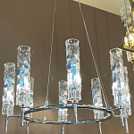 Люстра подвесная круглая с 8-ю цилиндрическими плафонами из стекла LIAISON варинант исполнения - 2 | Loft Concept в Воронеже