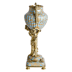 Ваза голубого цвета из фарфора с золотым растительным орнаментом и бронзовыми фигурками женщин Eden Garden porcelain and bronze варинант исполнения - 4 | Loft Concept в Воронеже