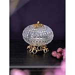 Конфетница из прозрачного рельефного стекла Eden Garden варинант исполнения - 5 | Loft Concept в Воронеже