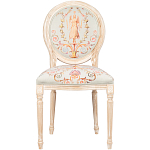 Стул из массива бука светло-серый с растительным орнаментом Raffael Angel Grey Chair варинант исполнения - 1 | Loft Concept в Воронеже