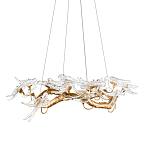 Люстра подвесная с прозрачными стеклянными птичками на ветвях Диаметр 80 см Serip Voa варинант исполнения - 1 | Loft Concept в Воронеже