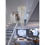 Люстра многоярусная с каркасом из металла и прозрачными подвесками FAIRYTREE Light варинант исполнения - 4 | Loft Concept в Воронеже