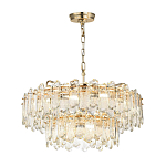 Люстра подвесная двухъярусная с хрустальными овальными подвесками Harmonica варинант исполнения - 2 | Loft Concept в Воронеже