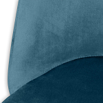 Барный стул со спинкой и металлической подставкой на 4-х деревянных ножках Синий Велюр Vendramin Chair варинант исполнения - 3 | Loft Concept в Воронеже