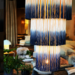 Люстра круглая трехъярусная из бахромы Indigo Gradient Braided Fringe варинант исполнения - 1 | Loft Concept в Воронеже