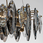 Люстра подвесная круглая с овальными подвесками из стекла дымчатого цвета Harlow Crystal Round варинант исполнения - 4 | Loft Concept в Воронеже