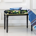 Банкетка из натурального бука черная с изображением птиц и цветов Blooming Birds2 варинант исполнения - 2 | Loft Concept в Воронеже