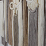 Настенный декор с бахромой белого и бежевого цвета Abstraction I варинант исполнения - 2 | Loft Concept в Воронеже