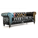 Диван в Лофт Честерфильд граффити из винтажной кожи GRAFFITI PARA Chesterfield варинант исполнения - 2 | Loft Concept в Воронеже