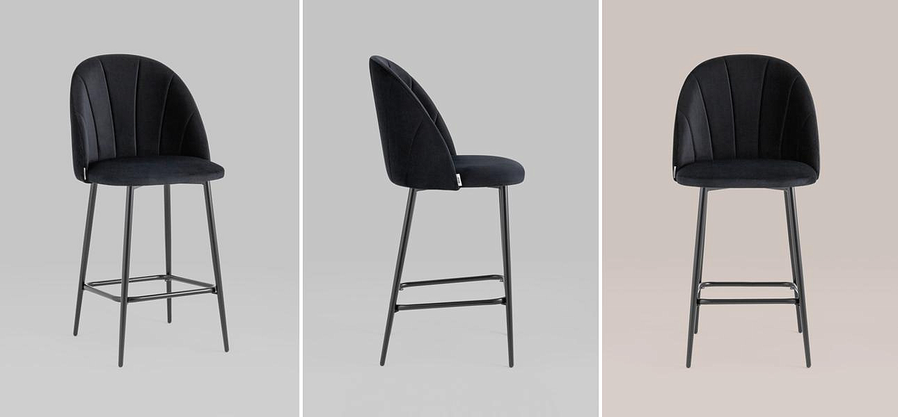 Барный Стул Balsari S Chair Черный Велюр Барный Стул Balsari S Chair Черный Велюр - Loft-Concept в Воронеже