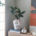 Ваза с нежным цветочным узором в пастельных тонах и крышкой с золотым акцентом Chinoiserie Ceramics варинант исполнения - 6 | Loft Concept в Воронеже