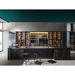 Кухонный гарнитур из дерева и камня с раздвижными дверцами OPERATING COLUMN 2.0 Dada Engenereed Kitchen варинант исполнения - 5 | Loft Concept в Воронеже