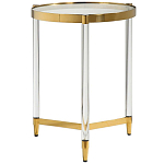 Золотой приставной столик с круглой стеклянной столешницей Weightless Table варинант исполнения - 1 | Loft Concept в Воронеже