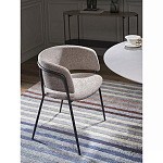 Стул полукруглый с каркасом из металла и мягким сиденьем и спинкой Soft Chenille варинант исполнения - 6 | Loft Concept в Воронеже