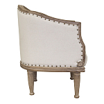 Кресло низкое с мягкой обивкой из льна на 4-х деревянных ножках Emile Armchair beige варинант исполнения - 1 | Loft Concept в Воронеже