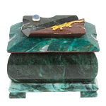 Шкатулка прямоугольная с зеркалом из натурального камня змеевик Stone Casket варинант исполнения - 2 | Loft Concept в Воронеже
