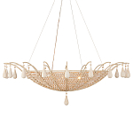 Люстра из деревянных бусин с подвесками в виде капель Wooden Beads варинант исполнения - 5 | Loft Concept в Воронеже