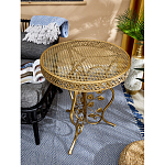 Столик приставной золотистый с орнаментом на столешнице Tanzania варинант исполнения - 5 | Loft Concept в Воронеже