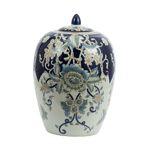 Ваза с крышкой Blue & White Ornament Vase barrel