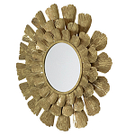 Зеркало круглое настенное в металлической раме Sunny Golden Petals варинант исполнения - 2 | Loft Concept в Воронеже