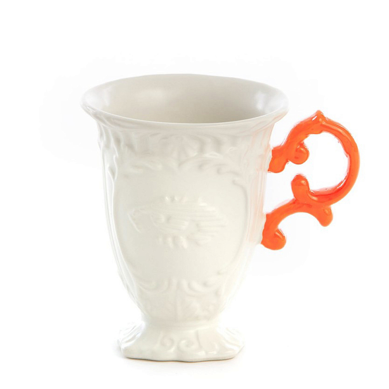 Кружка Seletti I-Mug Orange Белый Оранжевый в Воронеже | Loft Concept 