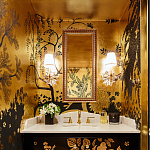 Обои ручная роспись в стиле Арт-деко Rateau Original colourway on Deep Rich Gold gilded paper варинант исполнения - 3 | Loft Concept в Воронеже