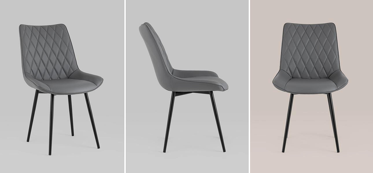 Стул Seoul S Chair Серая Экокожа Стул Seoul S Chair Серая Экокожа - Loft-Concept в Воронеже