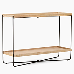 Консоль деревянной столешницей и полкой Wooden Table Top and Shelf варинант исполнения - 7 | Loft Concept в Воронеже