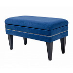 Мягкая банкетка на черных ножках с зоной для хранения Casket Blue варинант исполнения - 2 | Loft Concept в Воронеже