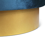 Пуф синий велюр на золотом металлическом основании Golden Belt варинант исполнения - 3 | Loft Concept в Воронеже