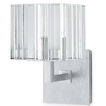 Бра серебряное с фактурным прозрачным абажуром Optical Crystal варинант исполнения - 3 | Loft Concept в Воронеже