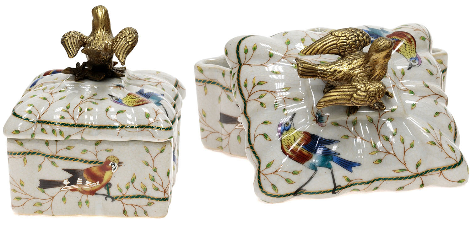Шкатулка Bronze and Color Birds Box Square Шкатулка Bronze and Color Birds Box Square - Loft-Concept в Воронеже