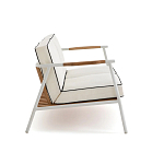 Садовый 2-х местный диван с подлокотниками из тика White варинант исполнения - 3 | Loft Concept в Воронеже