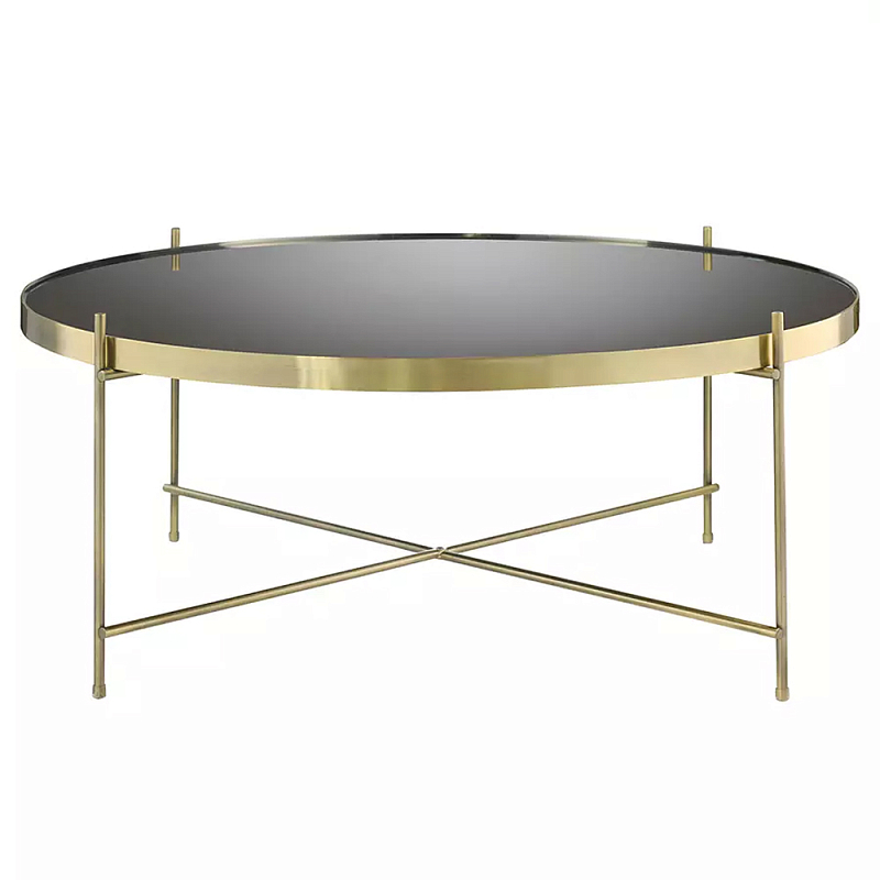 Кофейный столик с круглой зеркальной столешницей Round Mirror Table Коричневый Латунь в Воронеже | Loft Concept 