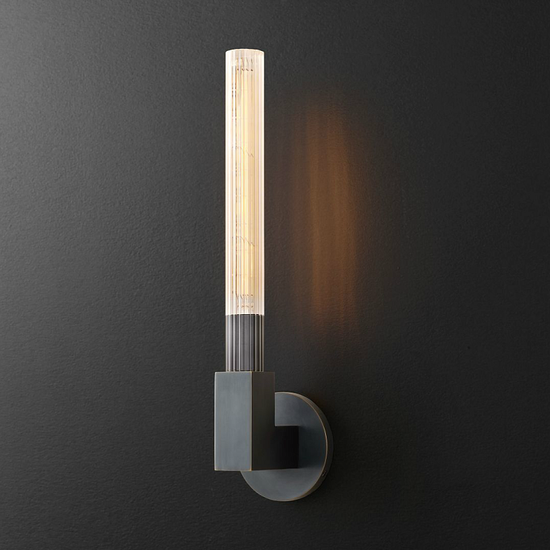 Бра RH CANNELLE wall lamp SINGLE Sconces Black Черный Прозрачное Стекло в Воронеже | Loft Concept 