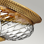 Потолочный светильник цвета латунь с прозрачным рифленым плафоном в форме чаши Hinkley варинант исполнения - 2 | Loft Concept в Воронеже