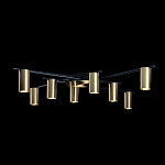 Потолочный светильник с 8-ю цилиндрическими плафонами цвета латунь TRIBES CHANDELIER варинант исполнения - 3 | Loft Concept в Воронеже