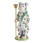 Подсвечник в виде собачки из фарфора с бронзовыми элементами Eden Garden варинант исполнения - 2 | Loft Concept в Воронеже