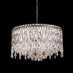 Люстра круглая с хрустальными подвесками на серебряном каркасе Roul Crystal Light варинант исполнения - 2 | Loft Concept в Воронеже