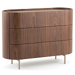 Комод округлой формы с тремя ящиками Walnut and Leather варинант исполнения - 2 | Loft Concept в Воронеже