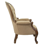 Кресло с мягкой обивкой из светло-коричневого велюра на 4-х деревянных ножках Evelyn Classical Armchair варинант исполнения - 1 | Loft Concept в Воронеже