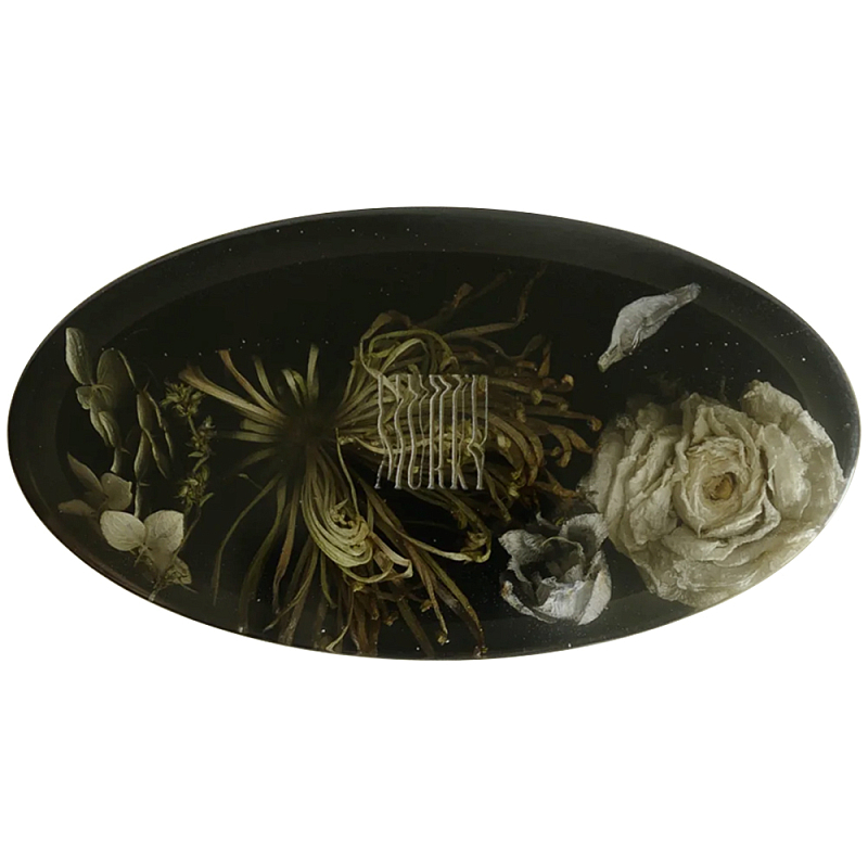 Шкатулка из эпоксидной смолы с цветами черная Epoxy Resin Oval Box Black Черный Шкатулка из эпоксидной смолы с цветами черная Epoxy Resin Oval Box Black Черный в Воронеже | Loft Concept